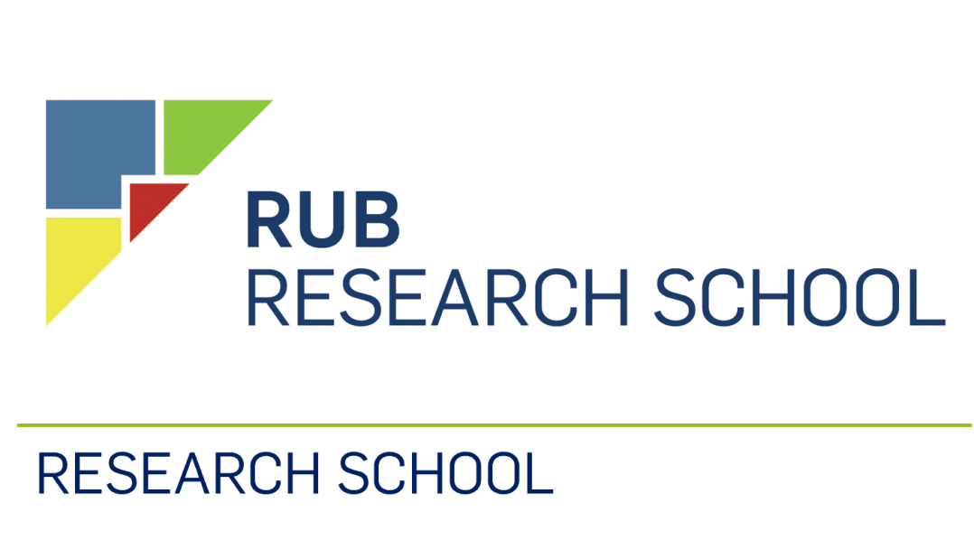 Schaltfläche, um zu mehr Informationen zur Research School der Ruhr-Universität Bochum zu erhalten. Logo der RUB Research School.